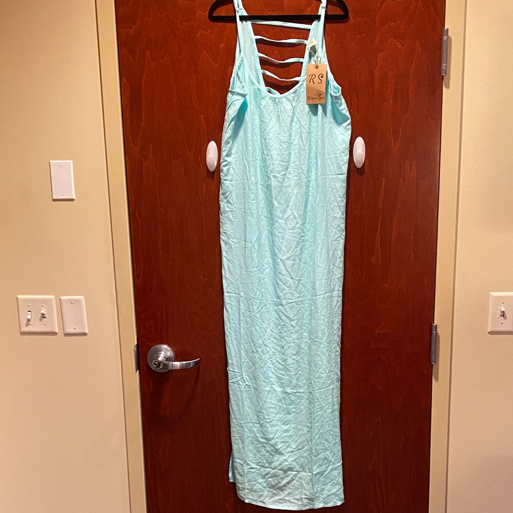 Chic Light Blue Sleeveless Maxi Dress‎
